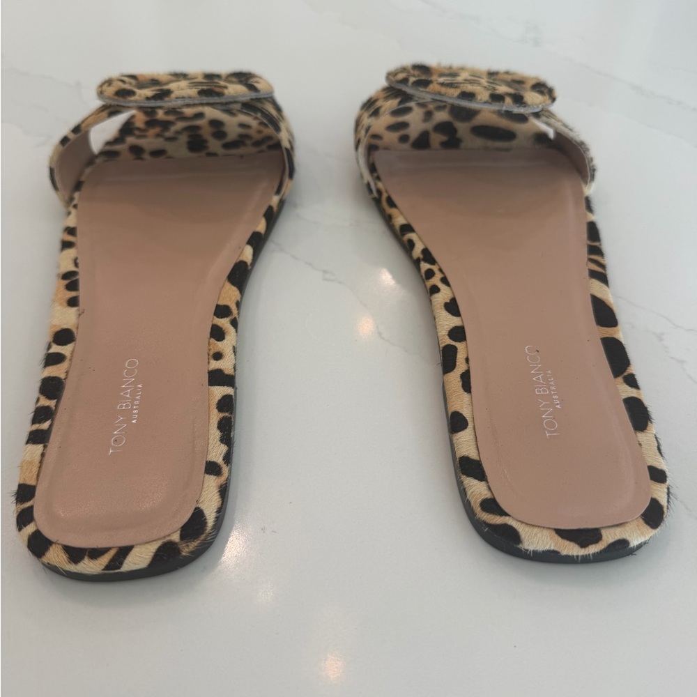 Tony Bianco Persia Leopard Print Flat Sandal - Picture 4 of 15